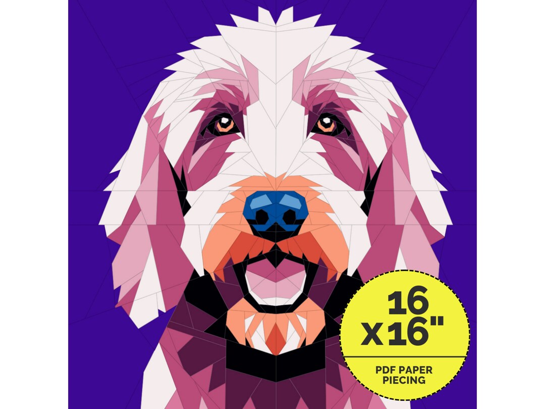 Labradoodle Dog Quilt Pattern, Beginner Quilting Pattern, Paper Piecing Pattern Fpr Quilting
