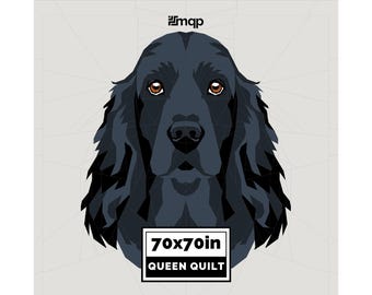Black Cocker Spaniel Quilt Pattern — 70x70" Foundation Paper Piecing