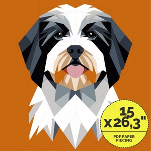Havaneser Hund Quilt Pattern, Patchwork Schnittmuster Für Hund, Tier Quilt Patterns, Raumdekor | Sofortiger Download - PDF - 15 x 26,3 Zoll