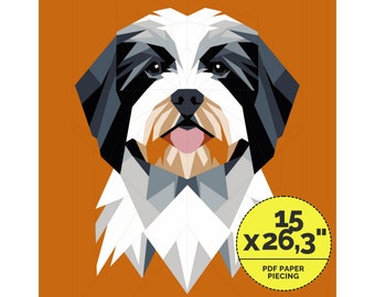 Havanese Dog Quilt Pattern, Animal Patchwork Sewing (PDF Pattern)