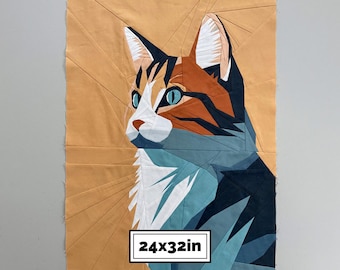 Calico Cat Quilt Pattern PDF - 24x32"