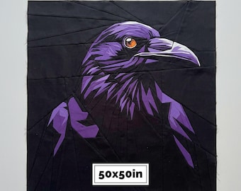 Raven Halloween Throw Quilt Pattern (PDF) – 50" Gothic FPP Sewing