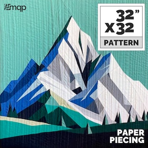Mountain Landscape Quilt Pattern, Paper Piecing (Digital Download)