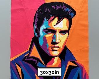 Elvis The King Quilt Pattern – 30x30 FPP Singer Portrait (PDF)