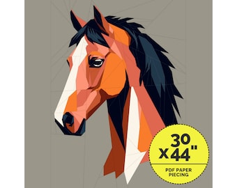 Horse Paper Piecing Quilt Pattern, Beginner Friendly (PDF Pattern)