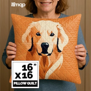 Golden retriever-quiltpatroon, paperpiecing (pdf-bestand direct downloaden)