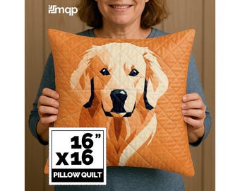 Golden Retriever Dog Quilt Pattern, Paper Piecing Patterns For Quilting, Quilt Patterns For Beginners | Instant Download Pdf - 16 x 16 Inch