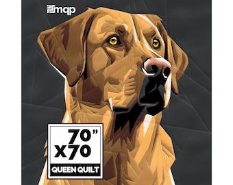 Golden Lab Quilt Pattern: 70x70 Foundation Paper Piecing (PDF Download