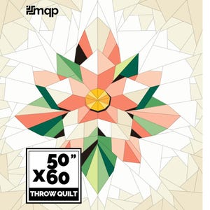 Spring Flower Quilt Pattern – 50x60&quot; Throw Quilt – Modern Flower Quilt Pattern – Beginner Paper Piecing – Instant PDF Download