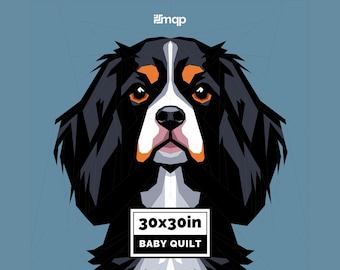 Cavalier King Charles Quilt Pattern | Modern Geometric Dog FPP (PDF)
