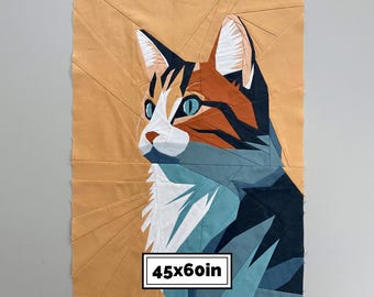 Calico Cat Quilt Pattern PDF - 45x60"
