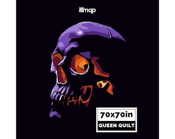 Skull Halloween Quilt Pattern PDF – 70" Gothic Bed Quilt (FPP)