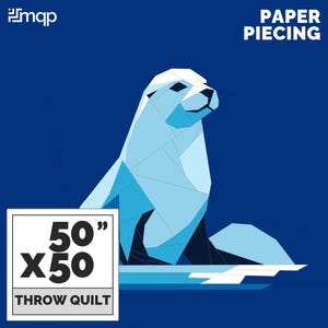 Waterfall Seal Quilt Pattern, Paper Piecing Quilt Patterns, Easy Quilting Patterns | Instant Download Pdf - 50 x 50 Inch