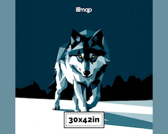 Winter Wolf Quilt Pattern PDF (Size: 30×42") – Modern FPP Holiday Quilt Block