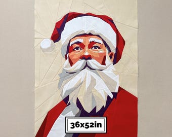 Santa Claus Quilt Pattern PDF 36×52" – Christmas Paper Piecing