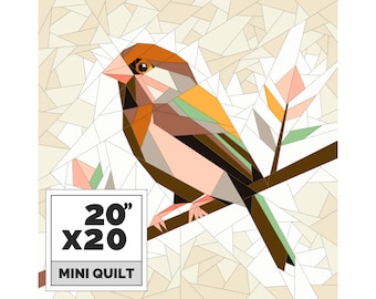 Bird Paper Pieced Quilt Pattern, Spring FPP Design (PDF Pattern)