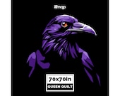 Raven Quilt Pattern PDF (70"): Gothic Halloween Bed Quilt FPP