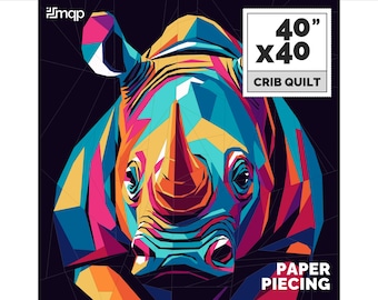 Rhinoceros Quilt Pattern, Modern Patchwork Template (PDF Download)