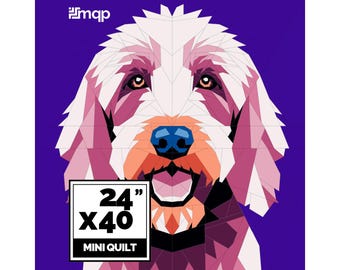 Pop Labradoodle Quilt Pattern, Beginner Quilt Pattern, Paper Piecing Quilt Patterns | Room Decor | Instant Download PDF – 24x40&quot; Quilt