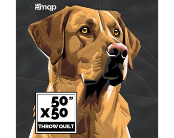 Golden Labrador Quilt Pattern: 50x50 FPP Dog Portrait (PDF Pattern)