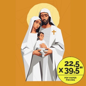 Jesus Quilt Pattern, Jesus Marie Joseph Quilting Pattern, Paper Piecing Quilt Patterns | Instant Download Pdf - 22.5 x 39.5 Inch