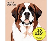Saint Bernard Dog Quilt Pattern, Paper Piecing (PDF Pattern)