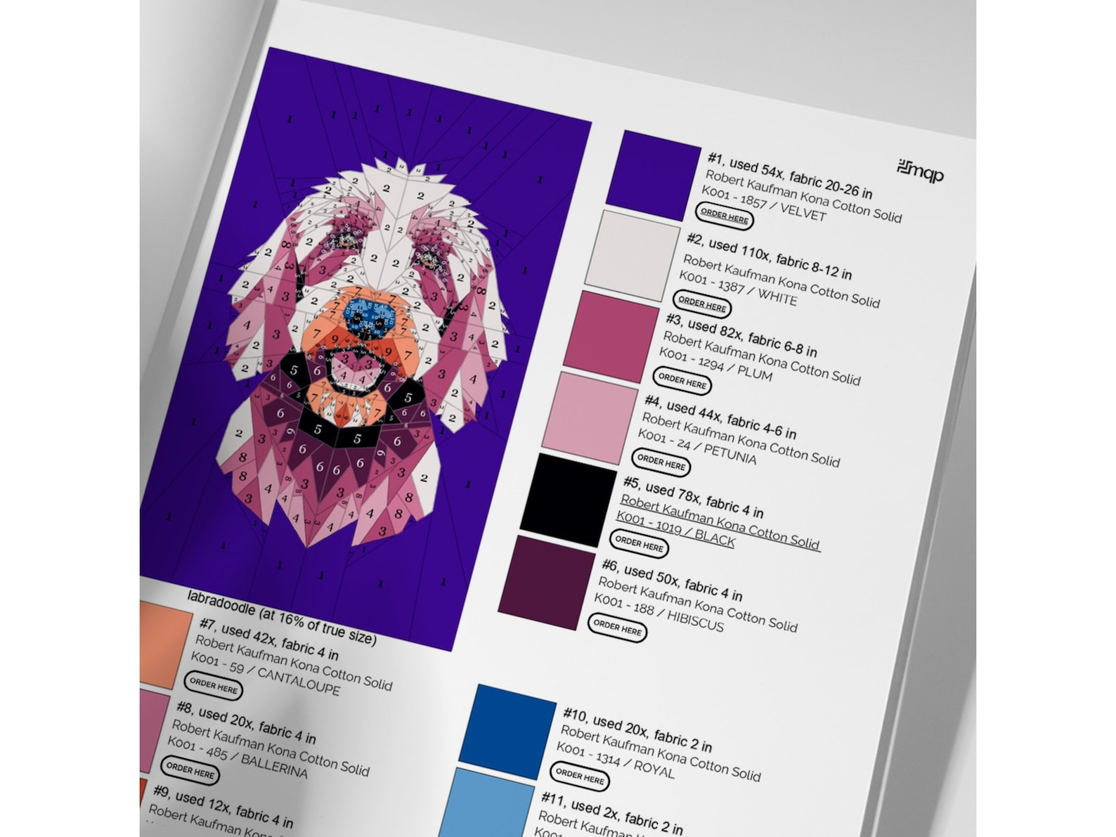 Labradoodle Dog Quilt Pattern, Beginner Quilting Pattern, Paper Piecing Pattern for Quilting