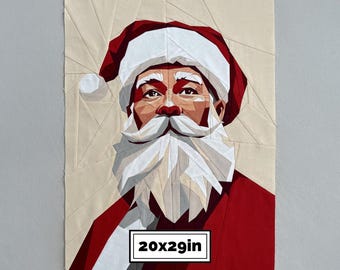 Santa Portrait Quilt Pattern, Christmas Paper Piecing (PDF Pattern)