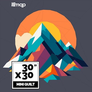 Patrón de colcha de paper piecing Sunset Mountain: Apto para principiantes (descarga en PDF, colcha de pared de 76 cm)