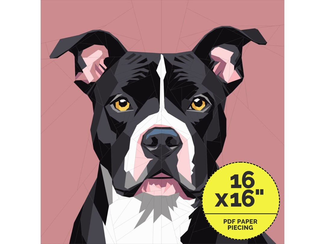 Pitbull Patterns Pit Bull Quilt Pattern, Modern Geometric Dog Design (PDF Pattern) - Etsy
