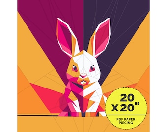 Rabbit Quilt Pattern, Easy Beginner Quilting (20 x 20 Inch) (PDF Pattern)