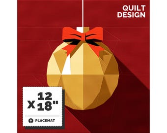 Christmas Ornament Quilt Pattern, Paper Piecing (12 x 18 Inch) (PDF Pattern)