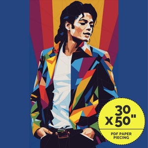 Michael Jackson Quilt Pattern, Paper Piecing Quilt Patterns, Quilt Patterns For Beginners | Room Decor | Instant Download Pdf - 30 x 50 Inch