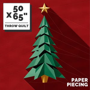 Xmas Tree Quilt Pattern, Paper Piecing Quilt Patterns, Christmas Paper Piecing Patterns | Instant Download PDF - 50 x 65 inch