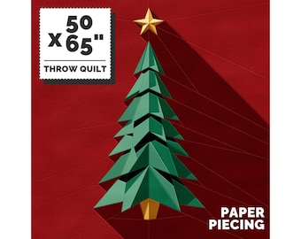Xmas Tree Quilt Pattern, Modern Paper Piecing (PDF Download)