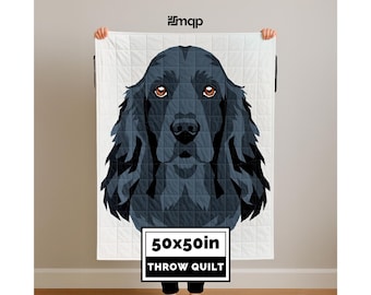 Black Cocker Spaniel Quilt Pattern — 50x50" Foundation Paper Piecing