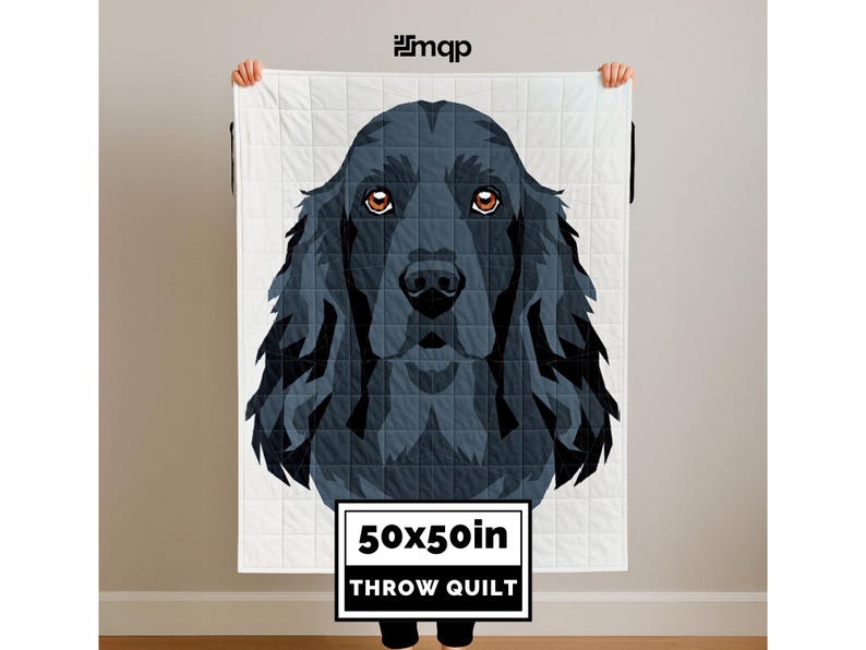 Black Cocker Spaniel Quilt Pattern — 50x50