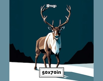 Winter Reindeer Quilt Pattern PDF (Size: 50×70") – Holiday FPP Quilt Block