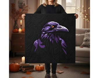 Raven Halloween Quilt Pattern PDF – 30" FPP Gothic Wall Hanging