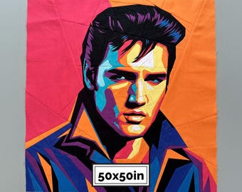 Elvis The King Quilt Pattern – 50x50 FPP Singer Portrait (PDF)