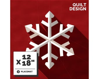 Xmas Snowflake Quilt Pattern, Paper Piecing, Beginners (PDF Download)