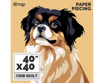 Tibetan Spaniel Paper Piecing Quilt Pattern, Dog Quilt (PDF Download)