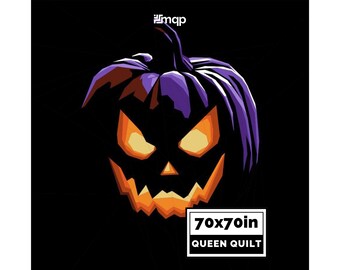 Jack O' Lantern Quilt Pattern PDF – Halloween Bed Quilt (70")