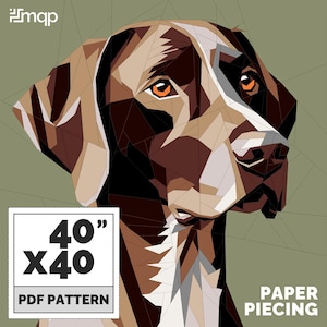 German Shorthaired Pointer Dog Quilt Pattern, Animal Quilt Patterns, Paper Piecing Patterns | Instant Download Pdf - 40 x 40 Inch