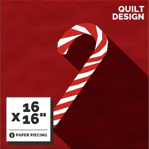 Candy Cane Quilt Pattern, Christmas Paper Piecing (Instant Download PDF)