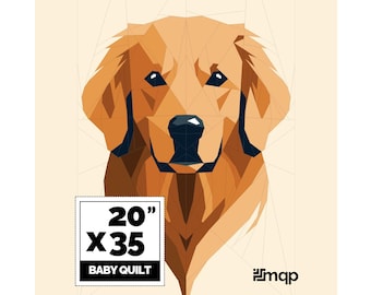 Brown Golden Retriever Dog Quilt Pattern, Paper Piecing Patterns, Quilt Patterns For Beginners | Instant Download PDF - 20 x 35 Inch
