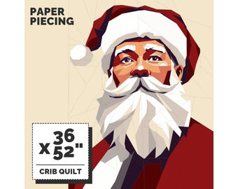 Christmas Santa Portrait Quilt Pattern, Paper Piecing (PDF Download)