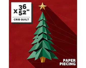 Xmas Tree Paper Piecing Quilt Pattern, Beginner Friendly (Instant Download PDF)
