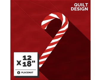 Candy Cane Quilt Pattern, Christmas Paper Piecing (PDF Pattern)