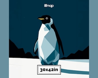 Winter Penguin Quilt Pattern PDF (Size: 30×42") – Modern FPP Holiday Quilt Block